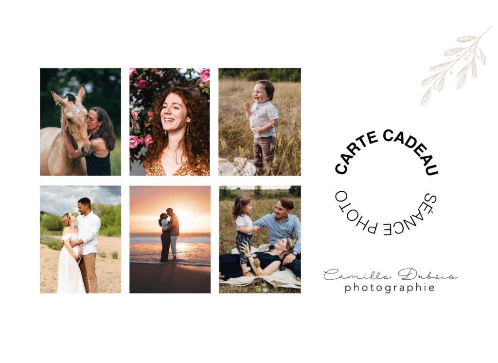 carte cadeau à offrir Camille Dubois Photographie Tours et toute la France