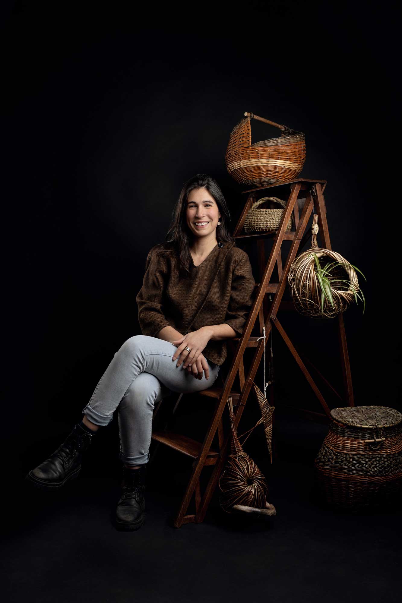 Portrait professionnel d'une vannière au studio photo à villandry de Camille Dubois